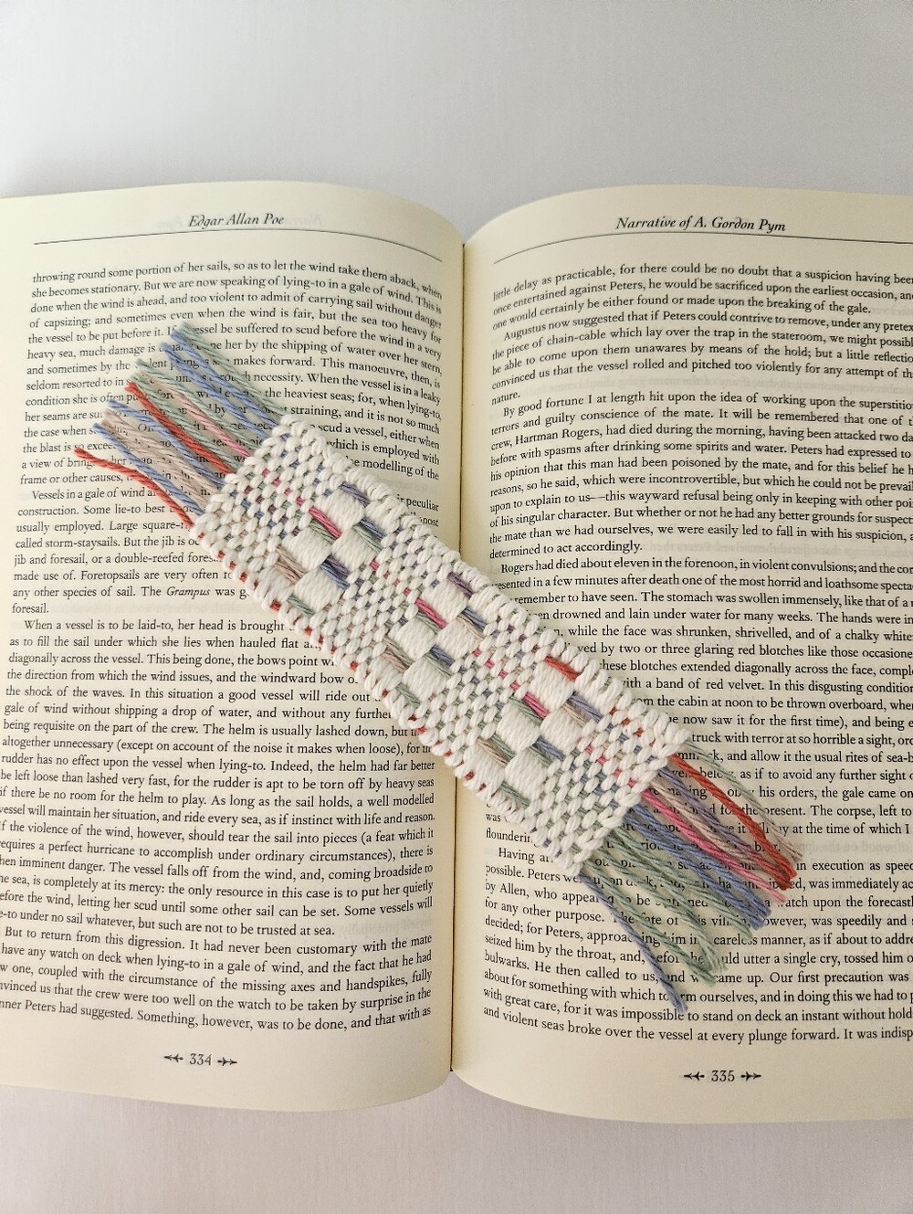 Handmade Woven Bookmark - Cream & Multi
